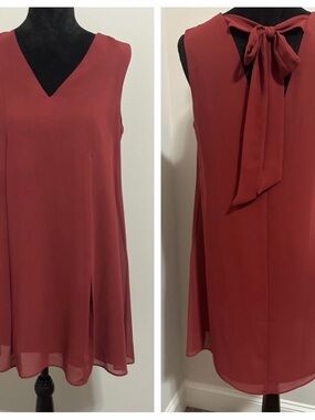 BCBGeneration Rust Red Tie-Back Mini Dress